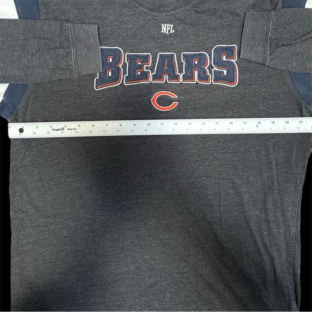 NFL Team Apparel Mens Gray Graphic Long Sleeve Shirt Chicago Bears - Size Large - Picture 7 of 8